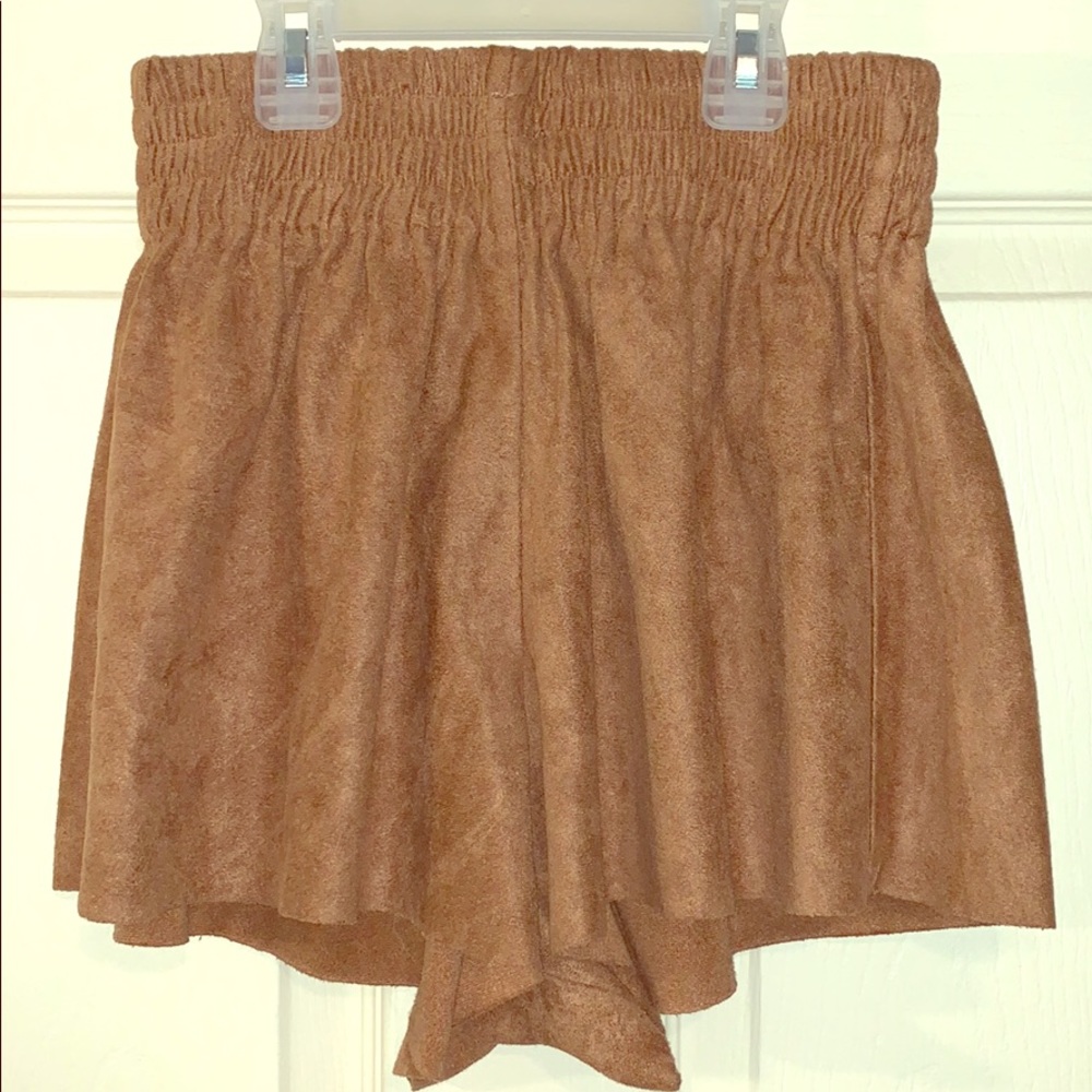Faux suede shorts